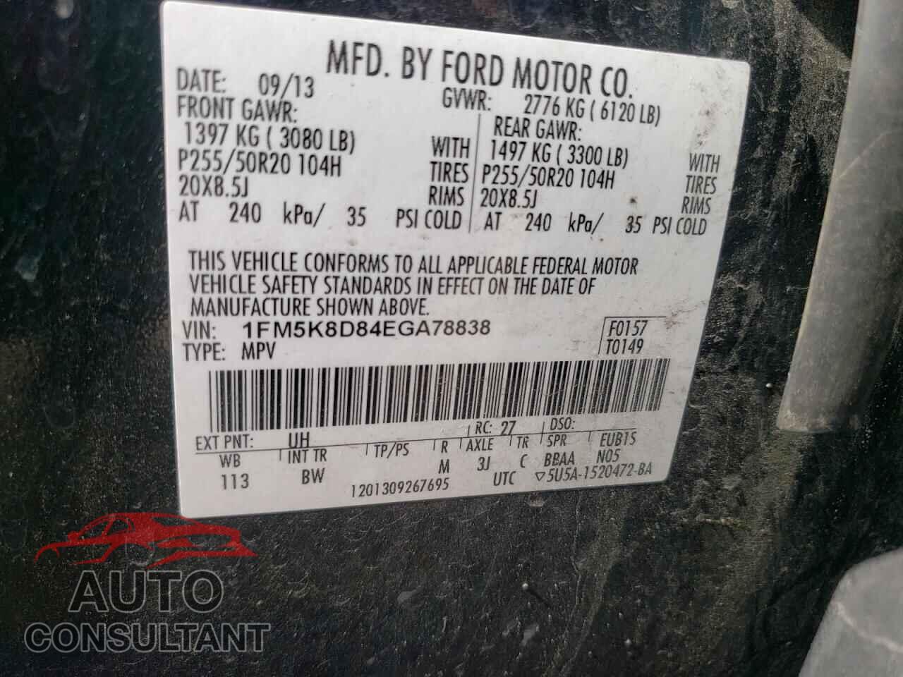 FORD EXPLORER 2014 - 1FM5K8D84EGA78838