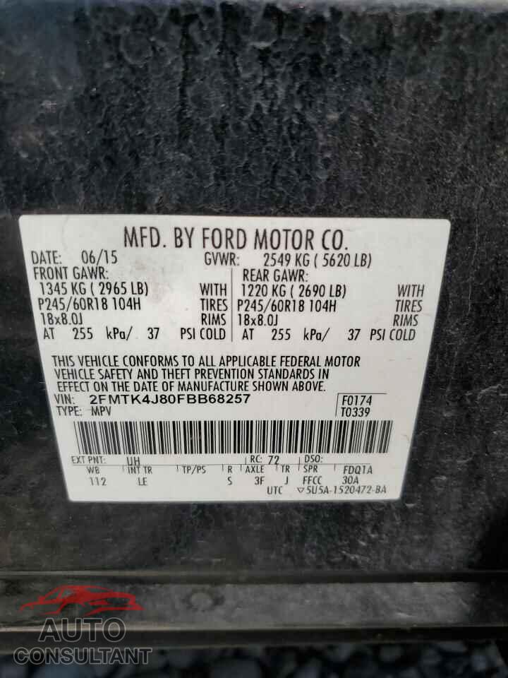 FORD EDGE 2015 - 2FMTK4J80FBB68257