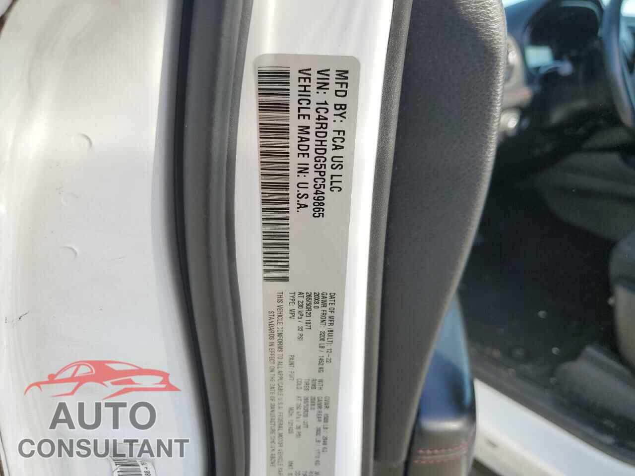 DODGE DURANGO 2023 - 1C4RDHDG5PC549865