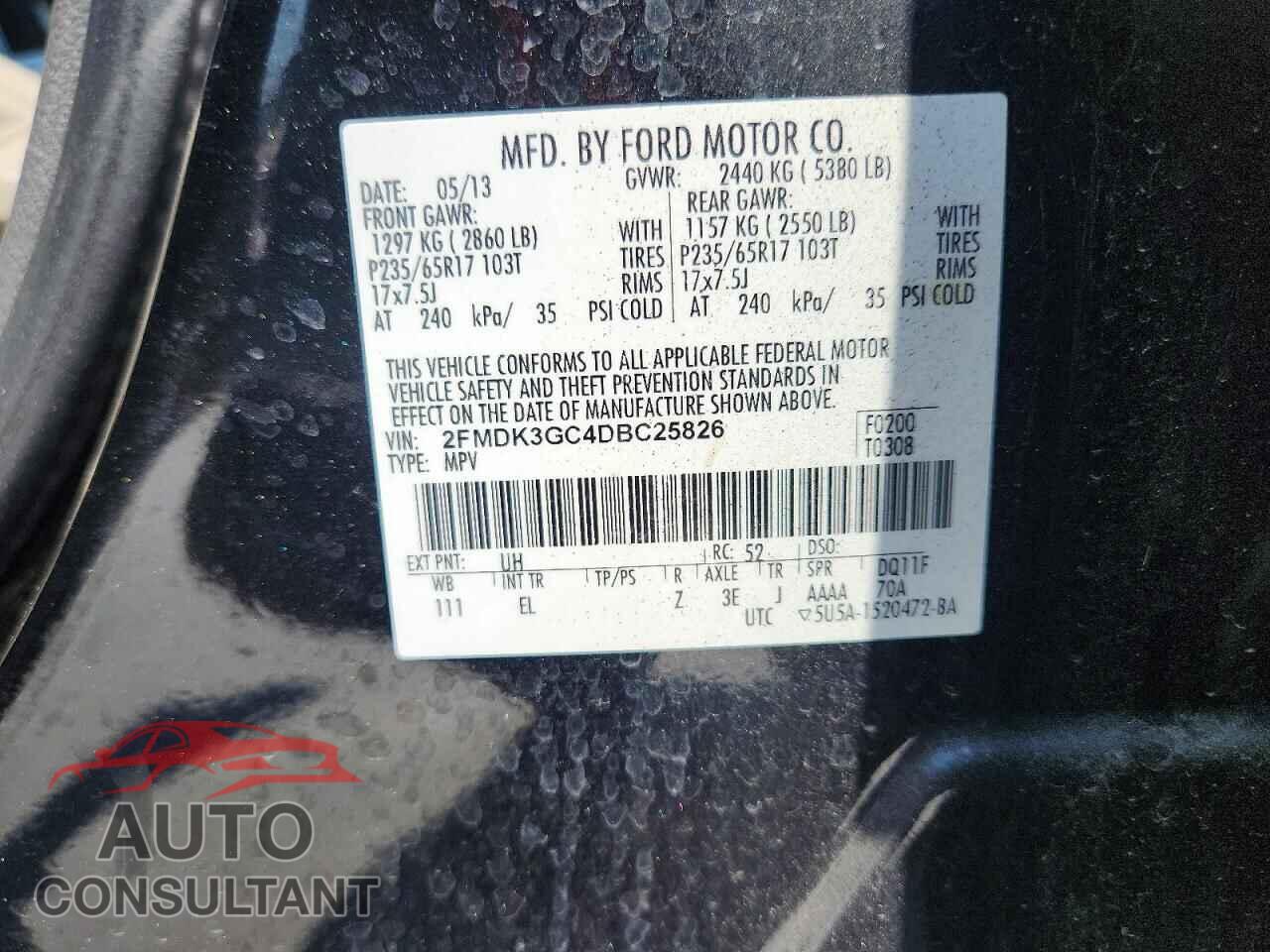 FORD EDGE 2013 - 2FMDK3GC4DBC25826