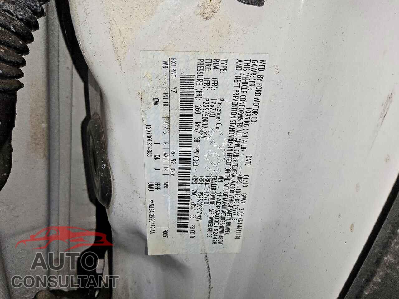 FORD CMAX 2013 - 1FADP5AU3DL524426