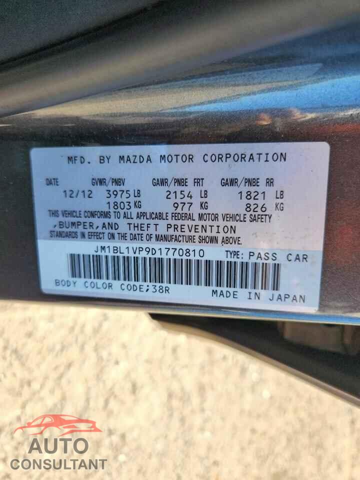 MAZDA 3 2013 - JM1BL1VP9D1770810