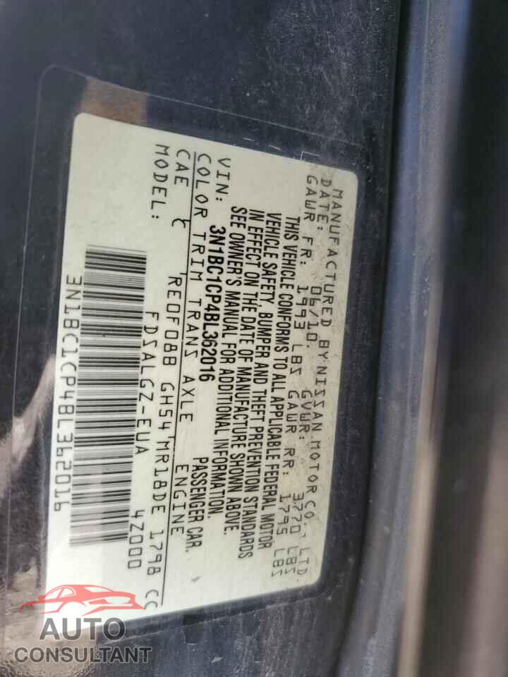 NISSAN VERSA 2011 - 3N1BC1CP4BL362016