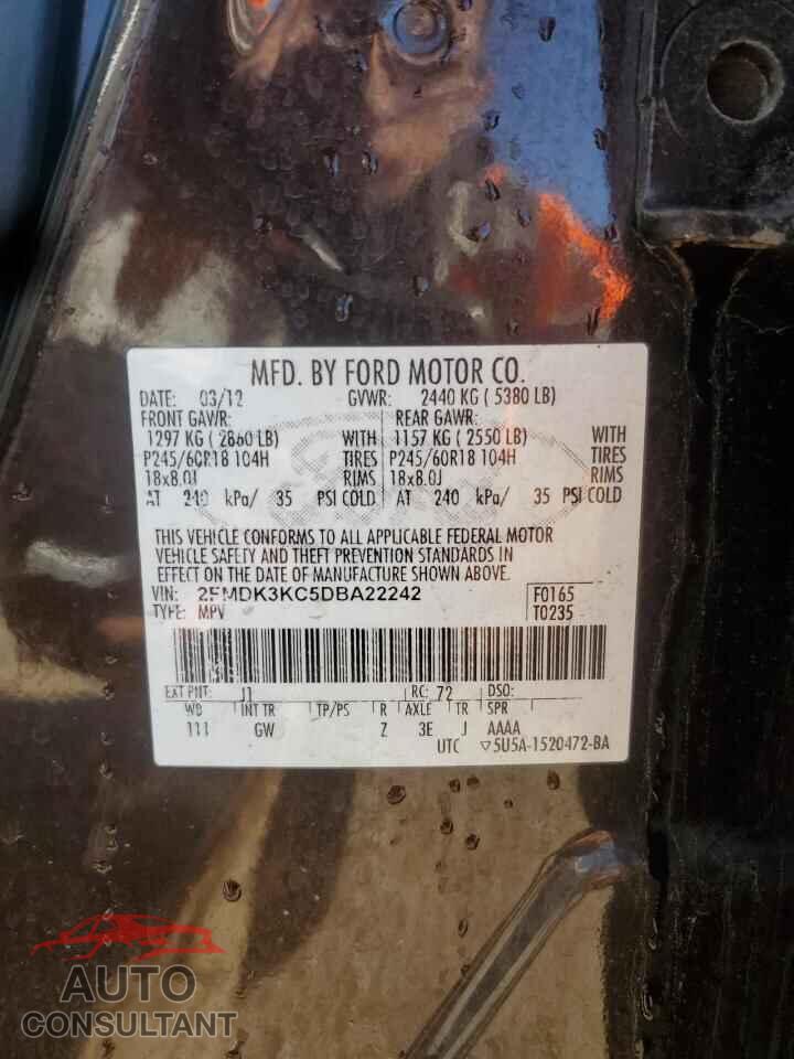 FORD EDGE 2013 - 2FMDK3KC5DBA22242