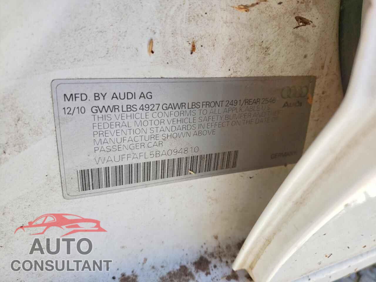 AUDI A4 2011 - WAUFFAFL5BA094810