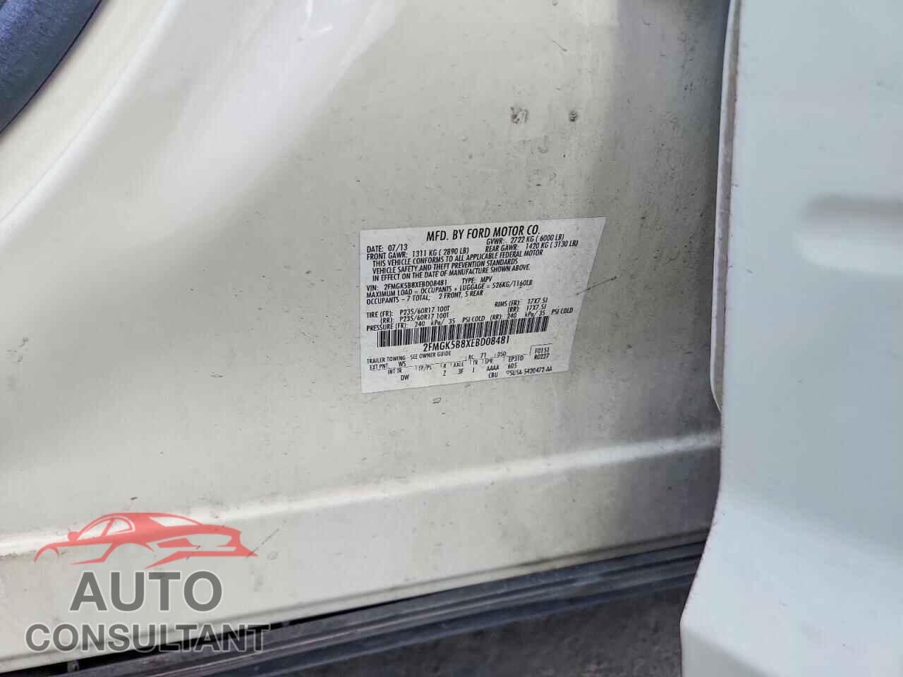 FORD FLEX 2014 - 2FMGK5B8XEBD08481