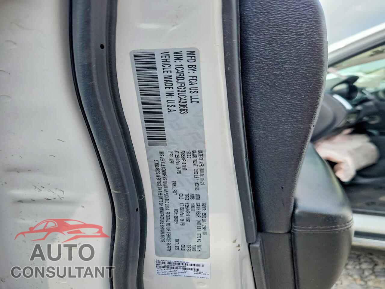 DODGE DURANGO 2020 - 1C4RDJFG3LC430663