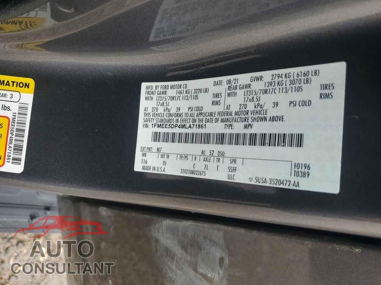 FORD BRONCO 2021 - 1FMEE5DP4MLA71861
