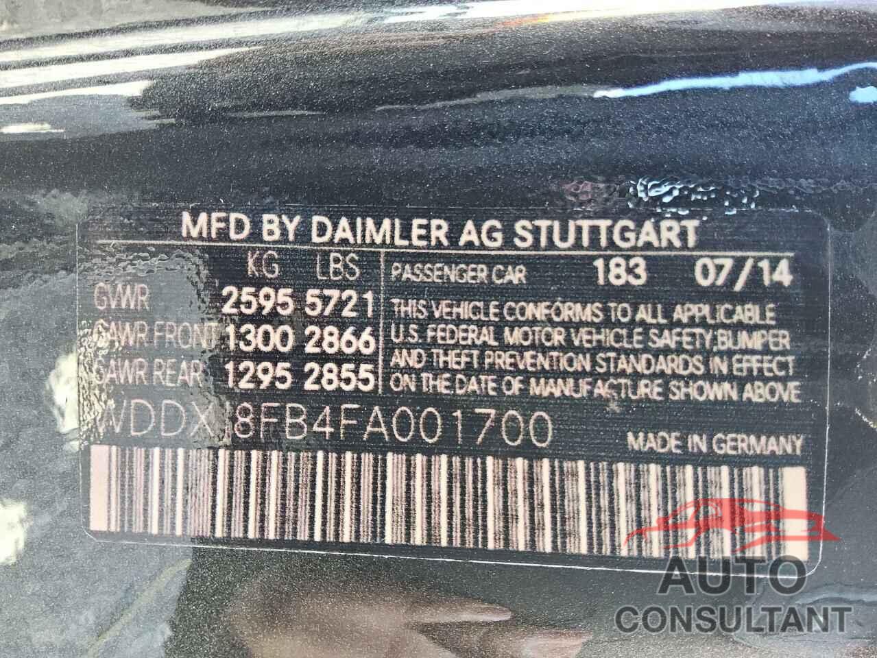MERCEDES-BENZ S-CLASS 2015 - WDDXJ8FB4FA001700