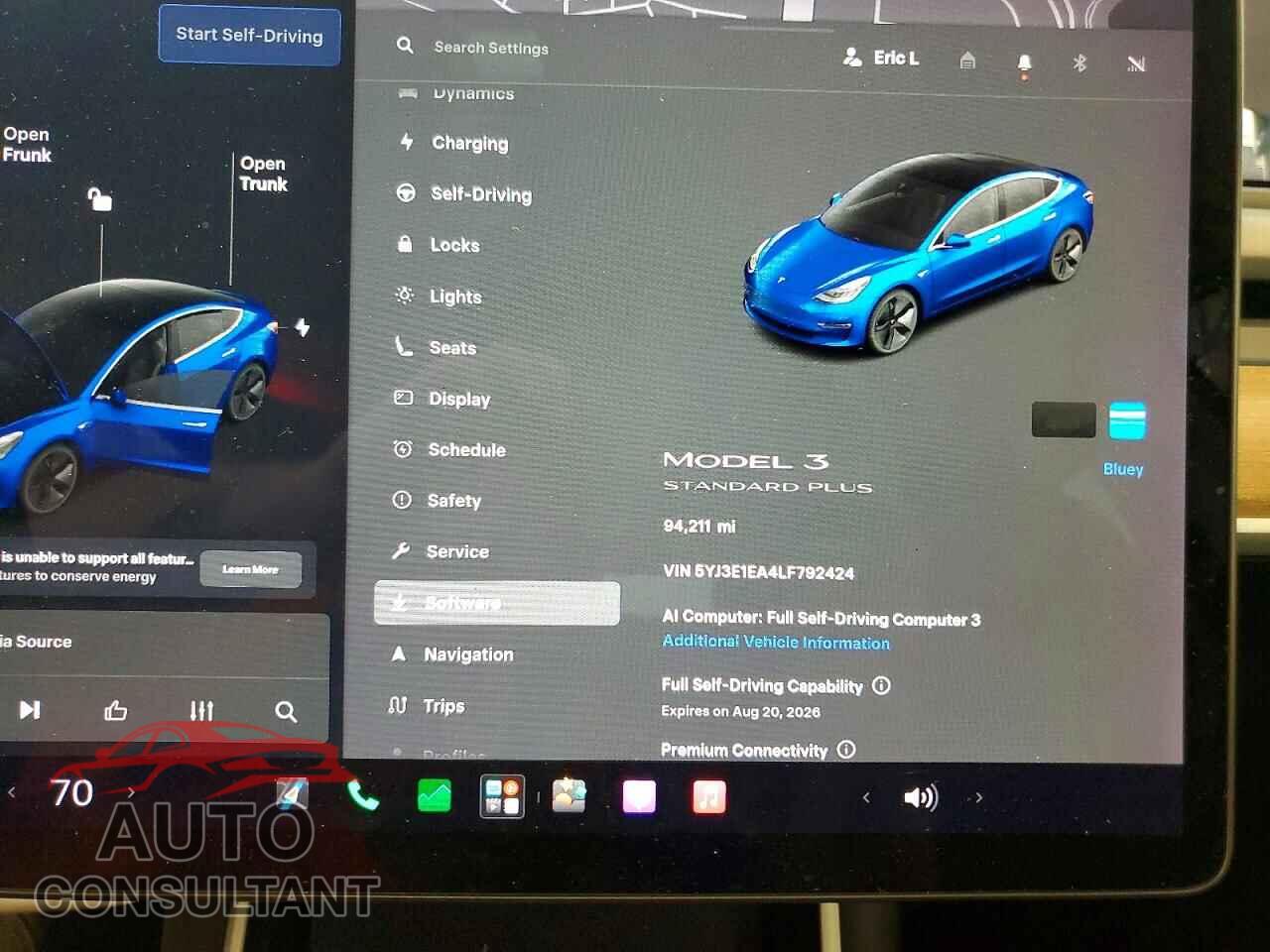 TESLA MODEL 3 2020 - 5YJ3E1EA4LF792424