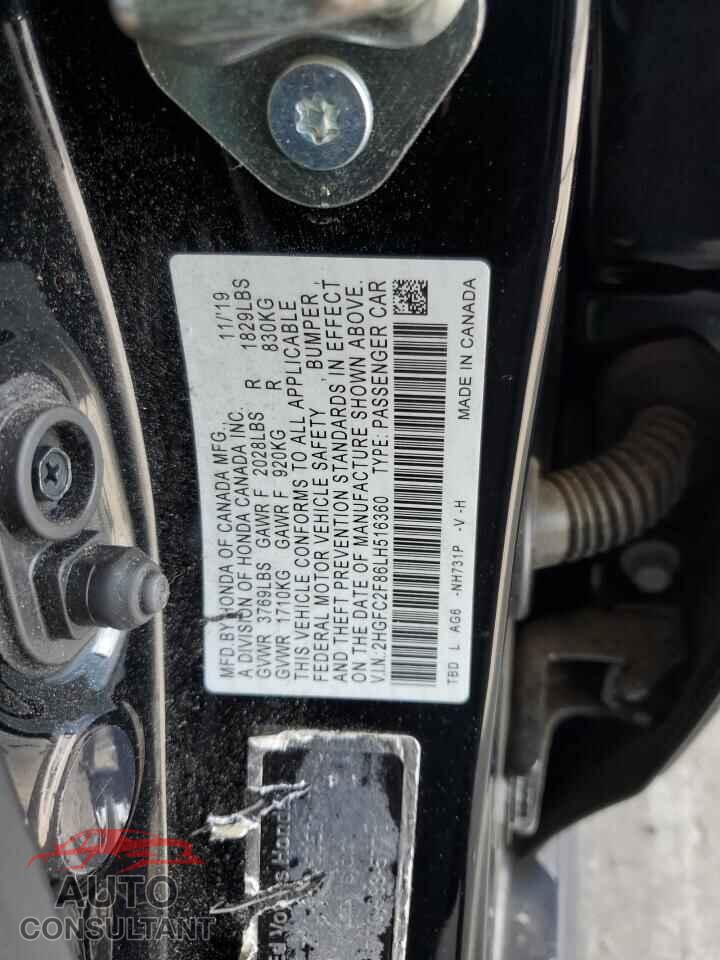 HONDA CIVIC 2020 - 2HGFC2F86LH516360