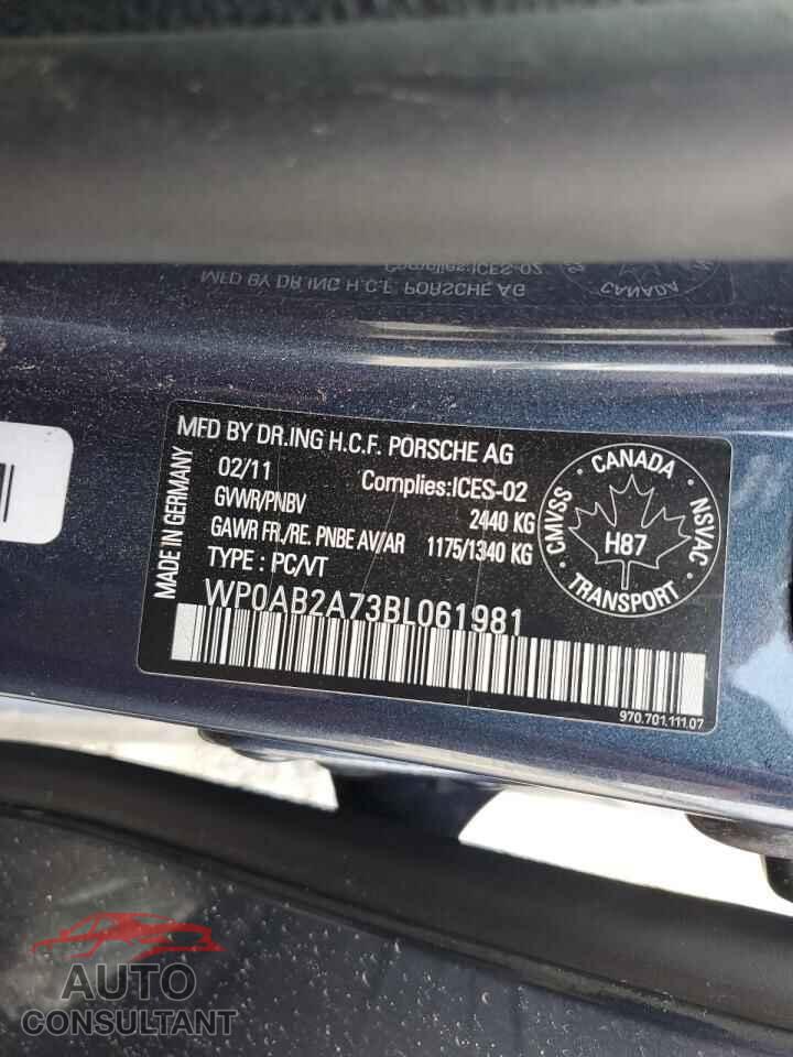 PORSCHE PANAMERA 2011 - WP0AB2A73BL061981
