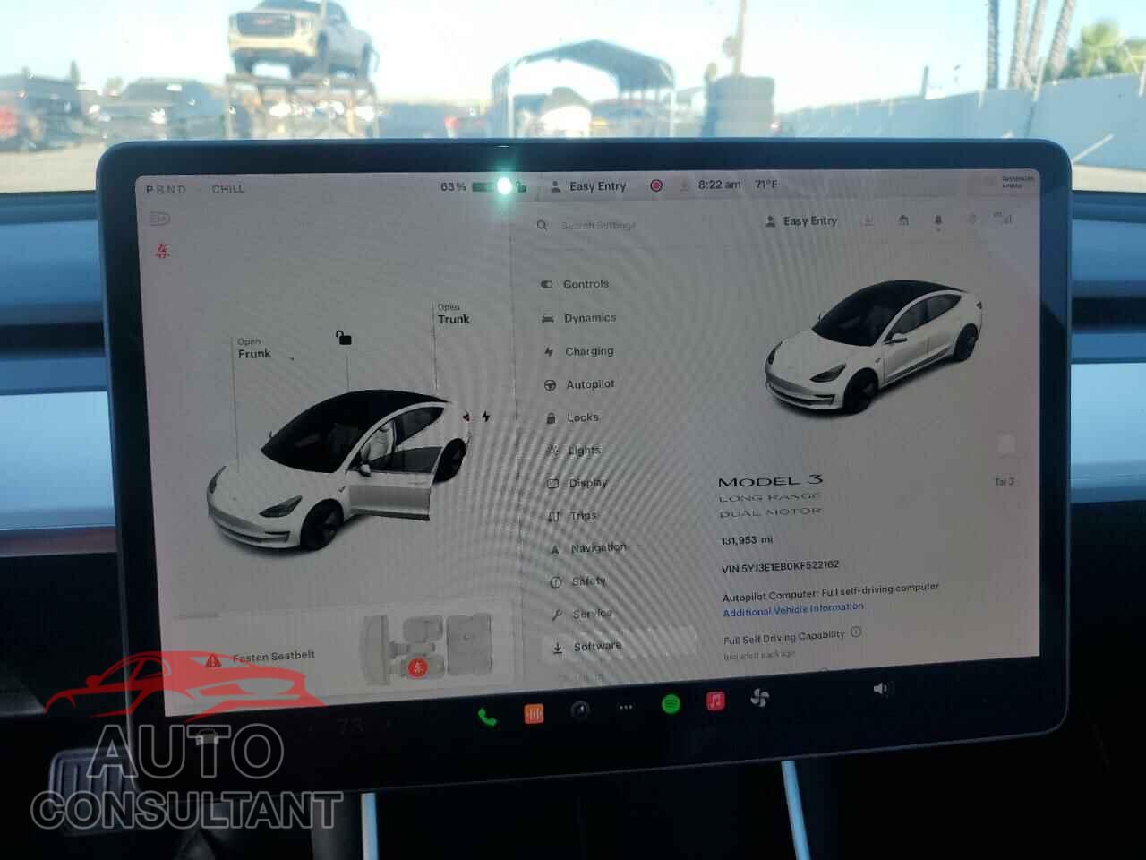 TESLA MODEL 3 2019 - 5YJ3E1EB0KF522162