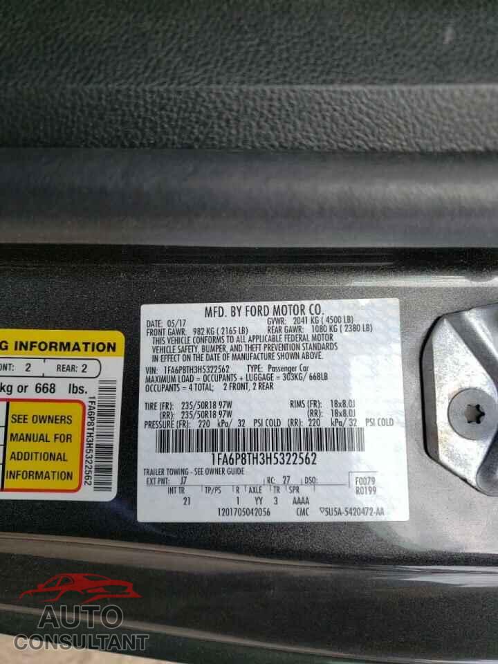 FORD MUSTANG 2017 - 1FA6P8TH3H5322562