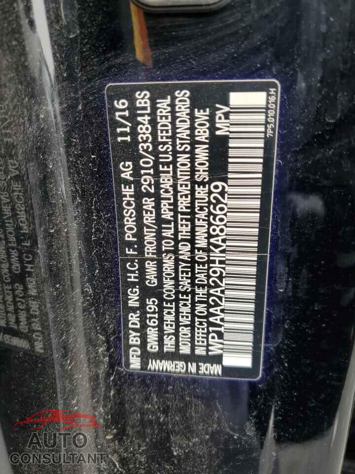 PORSCHE CAYENNE 2017 - WP1AA2A29HKA86629