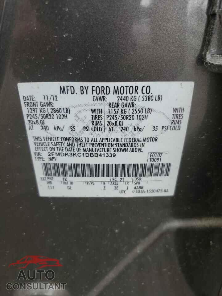 FORD EDGE 2013 - 2FMDK3KC1DBB41339
