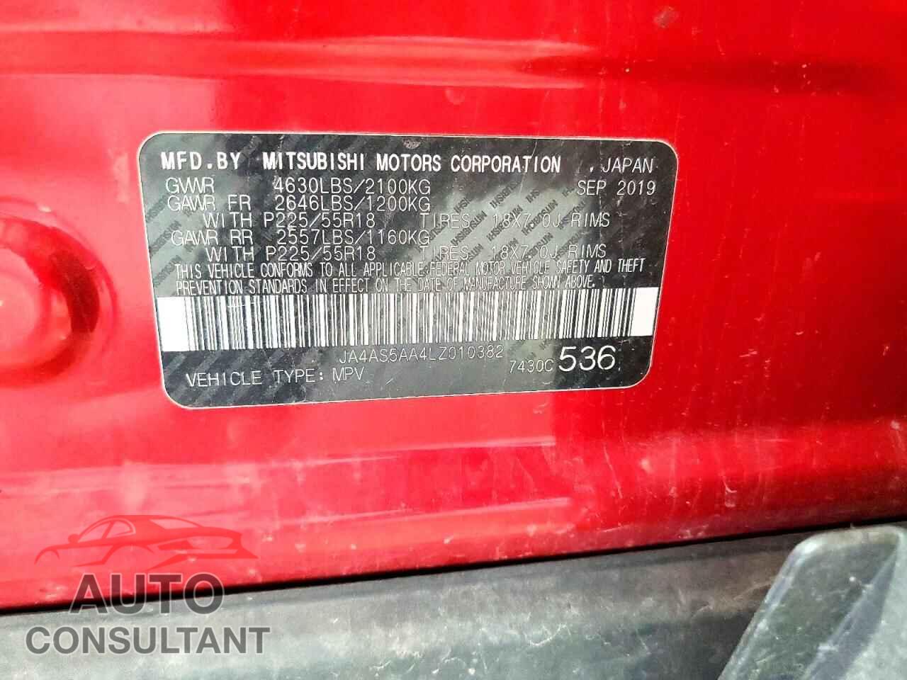 MITSUBISHI ECLIPSE 2020 - JA4AS5AA4LZ010382