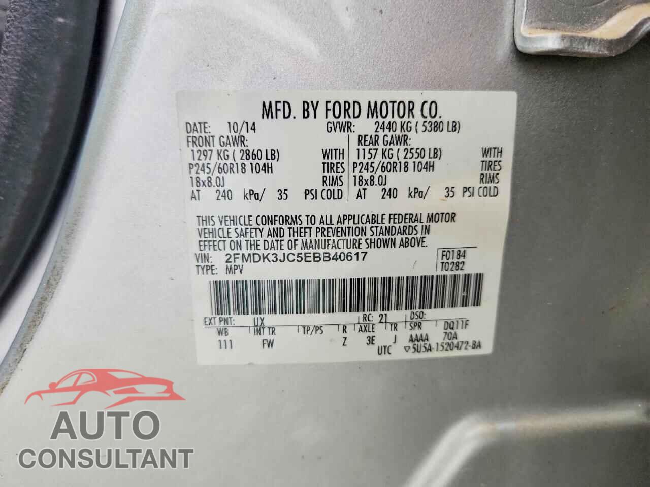 FORD EDGE 2014 - 2FMDK3JC5EBB40617