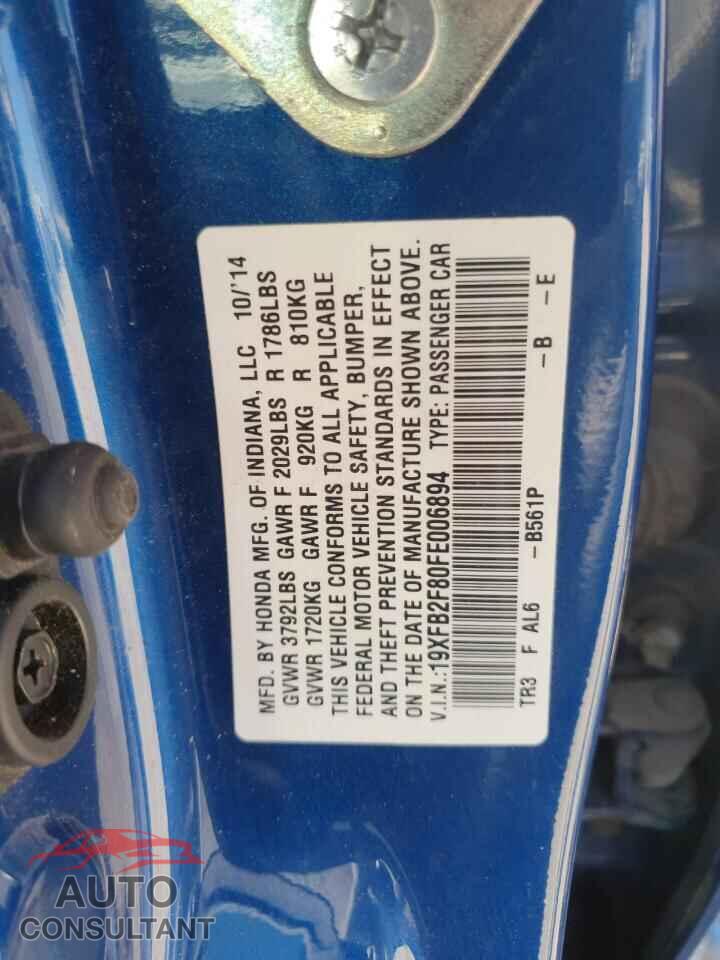 HONDA CIVIC 2015 - 19XFB2F80FE006894