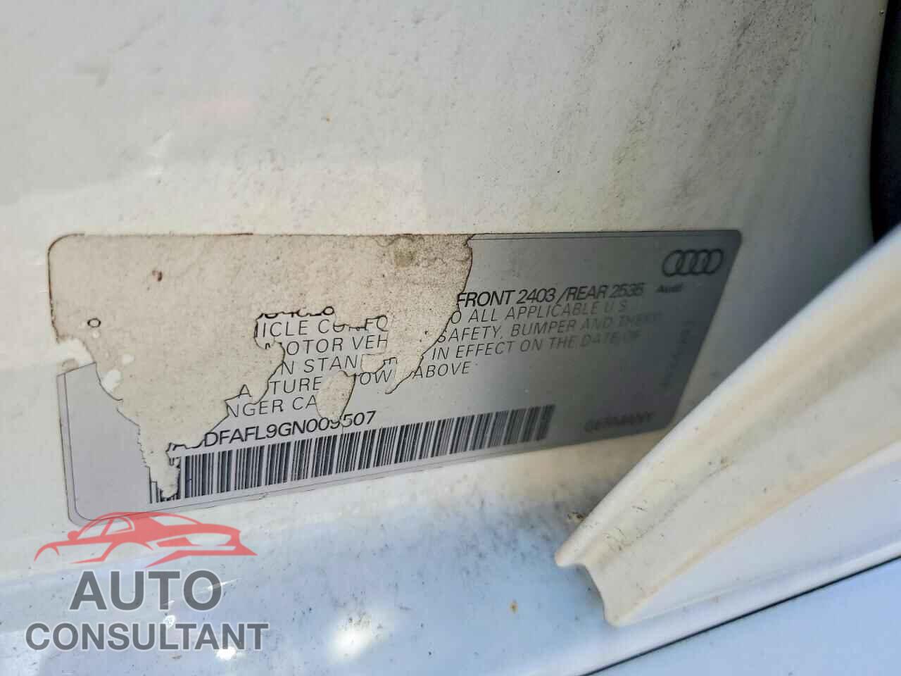 AUDI A4 2016 - WAUDFAFL9GN009507