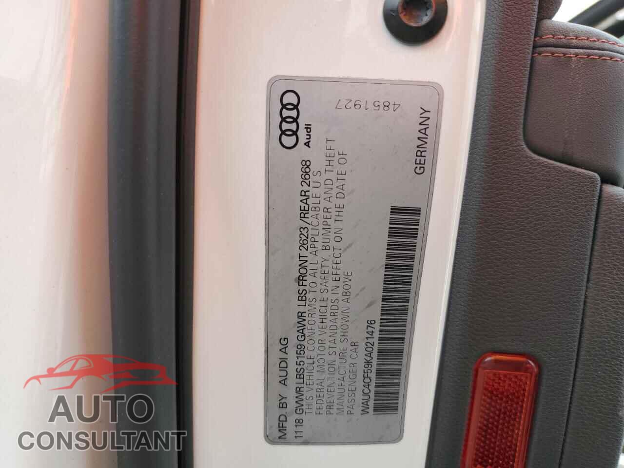 AUDI S5/RS5 2019 - WAUC4CF59KA021476