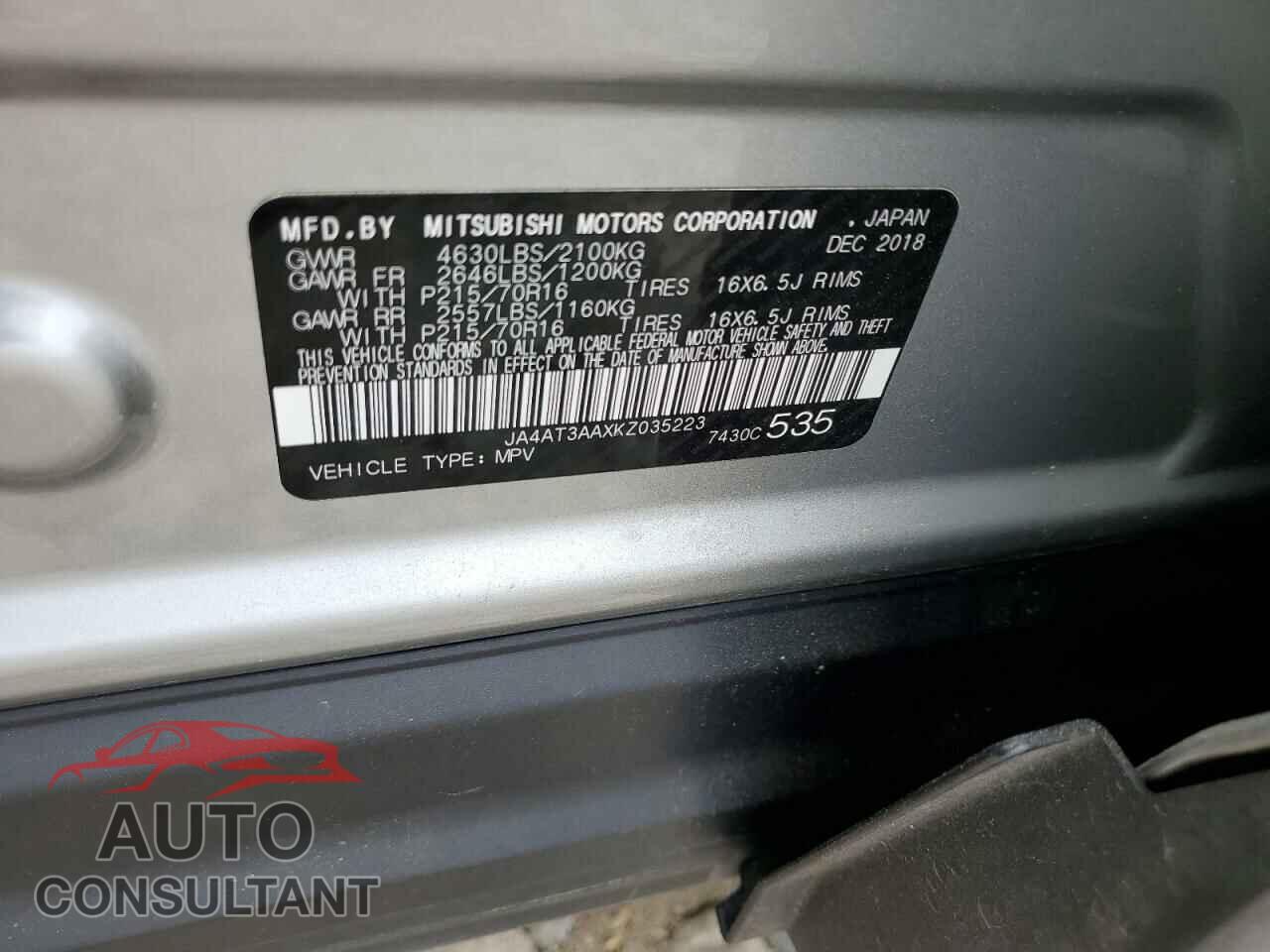 MITSUBISHI ECLIPSE 2019 - JA4AT3AAXKZ035223