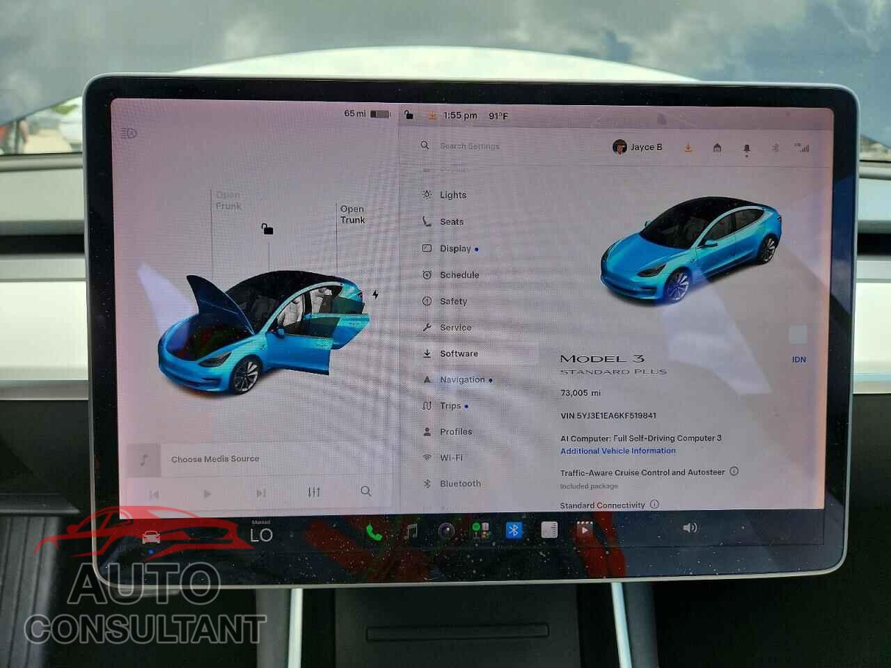 TESLA MODEL 3 2019 - 5YJ3E1EA6KF519841