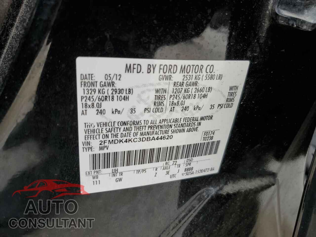 FORD EDGE 2013 - 2FMDK4KC3DBA44620