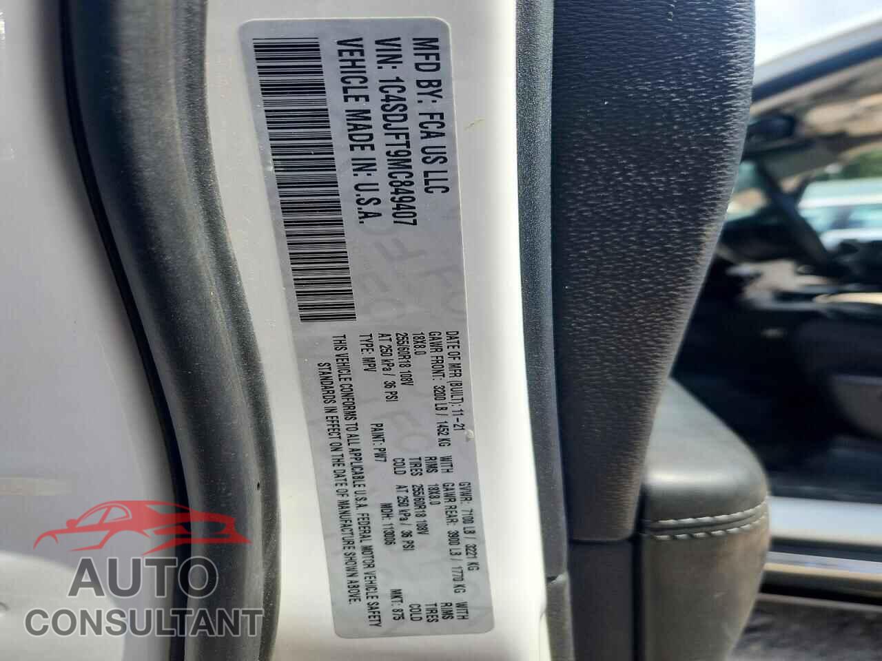 DODGE DURANGO 2021 - 1C4SDJFT9MC849407