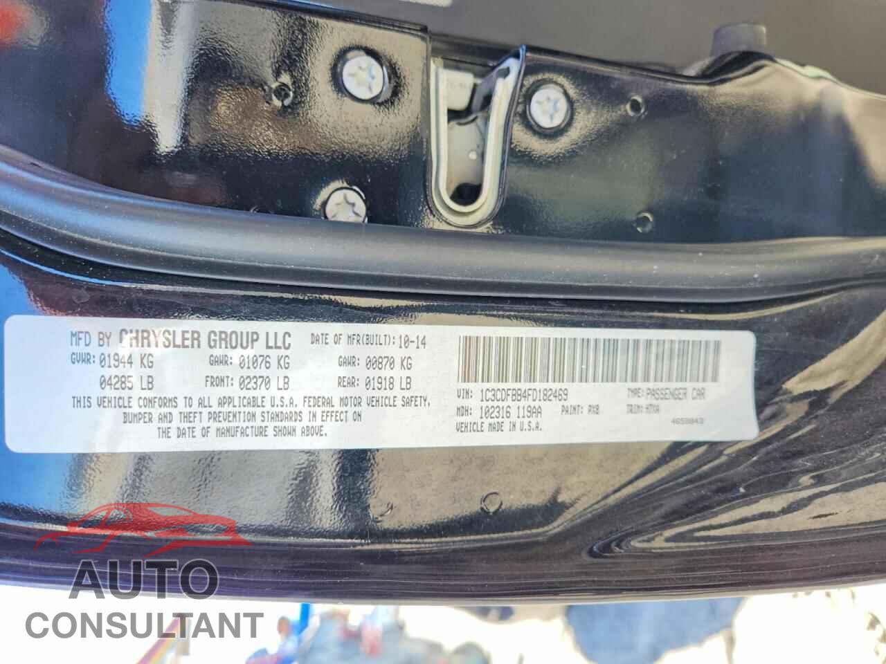 DODGE DART 2015 - 1C3CDFBB4FD182469