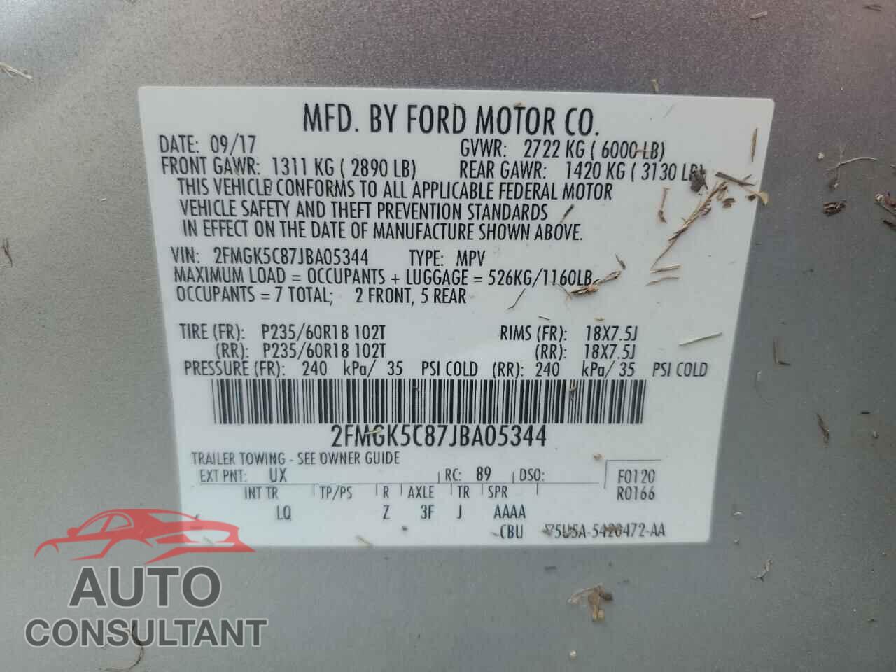 FORD FLEX 2018 - 2FMGK5C87JBA05344