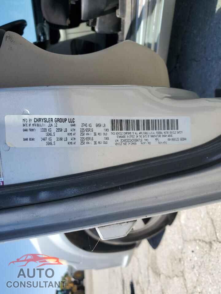 DODGE CARAVAN 2012 - 2C4RDGCGXCR384716