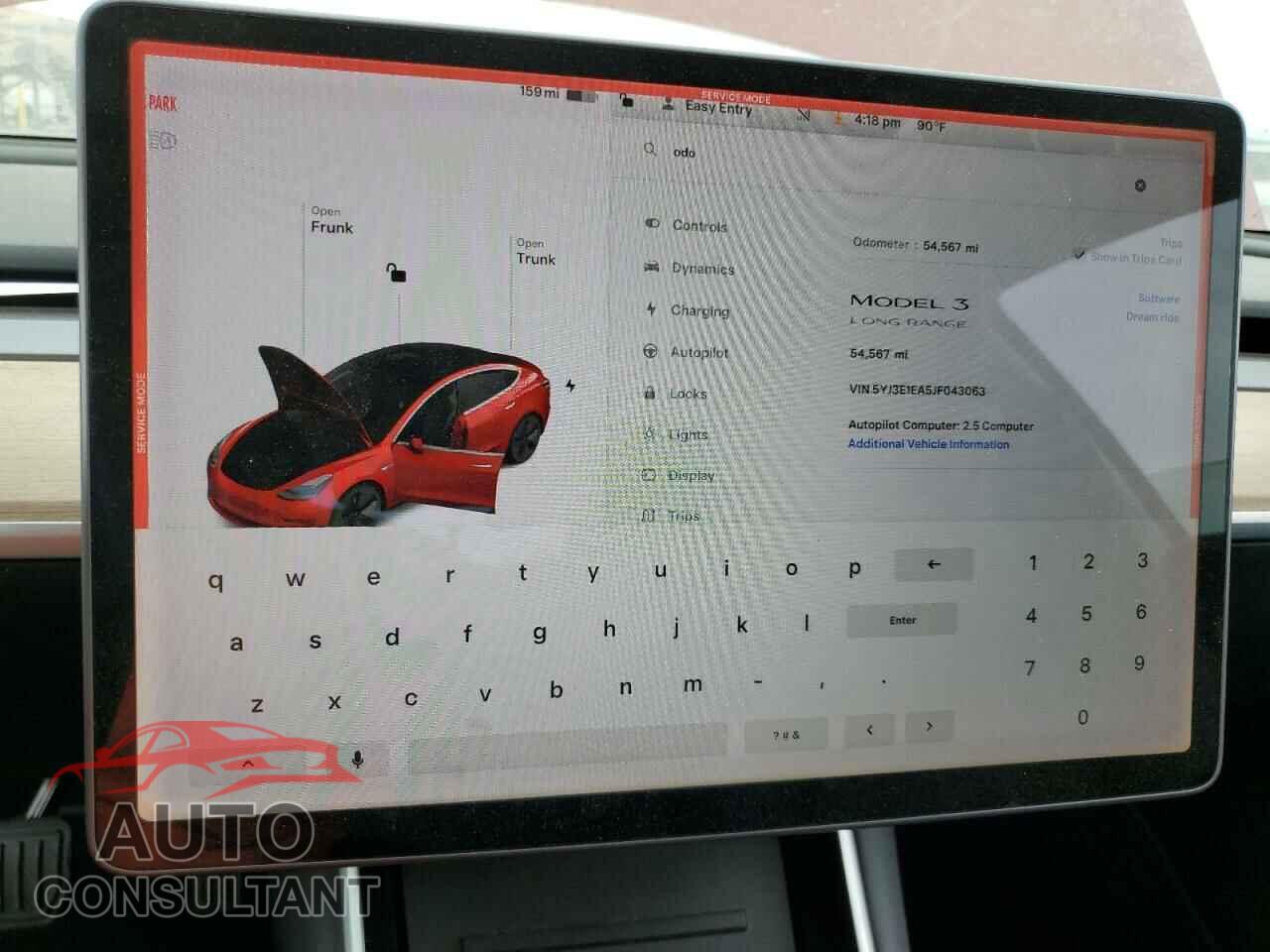 TESLA MODEL 3 2018 - 5YJ3E1EA5JF043063