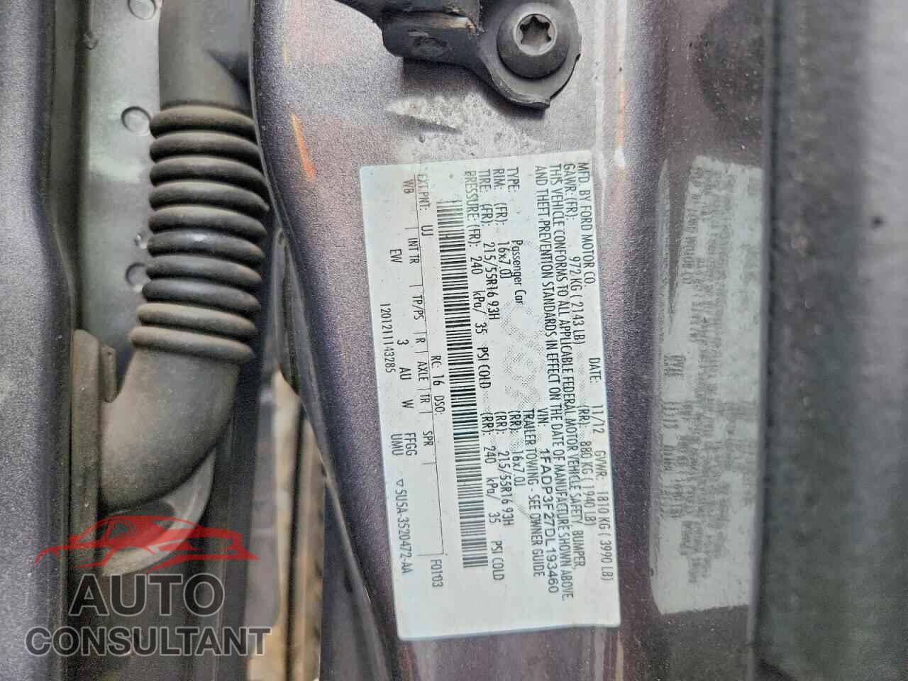FORD FOCUS 2013 - 1FADP3F27DL193460