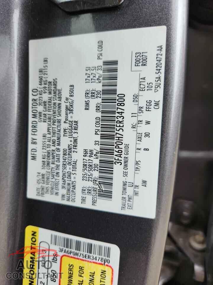 FORD FUSION 2014 - 3FA6P0H75ER347800