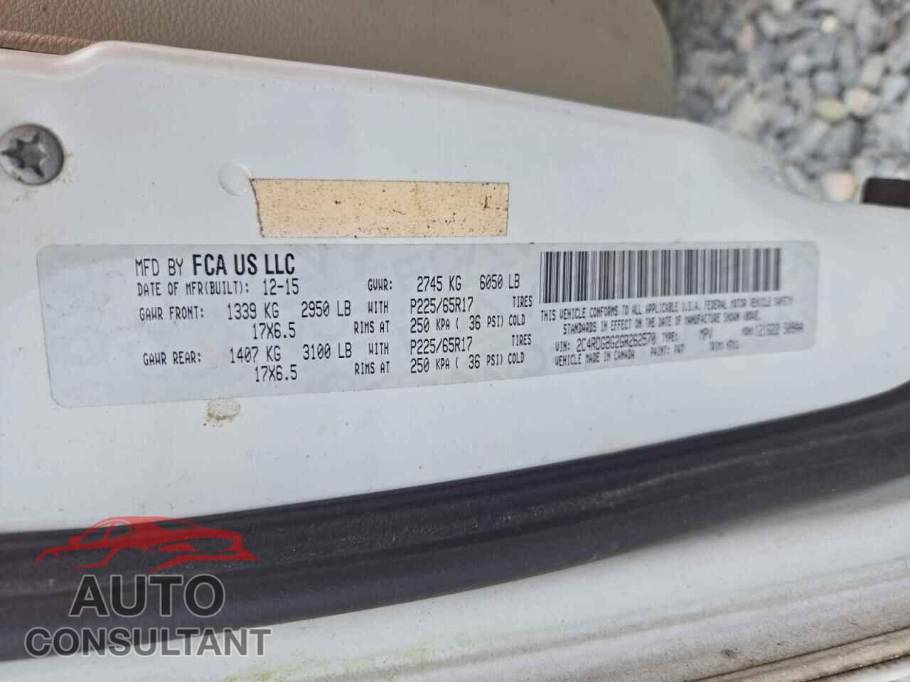 DODGE CARAVAN 2016 - 2C4RDGBG2GR262570