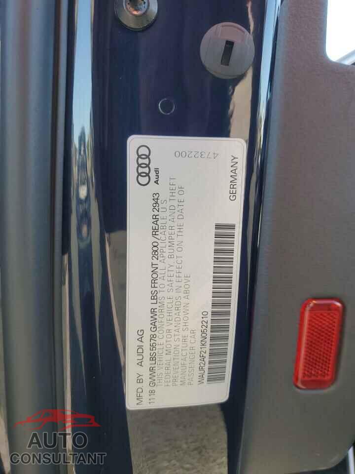 AUDI A7 2019 - WAUR2AF21KN052210