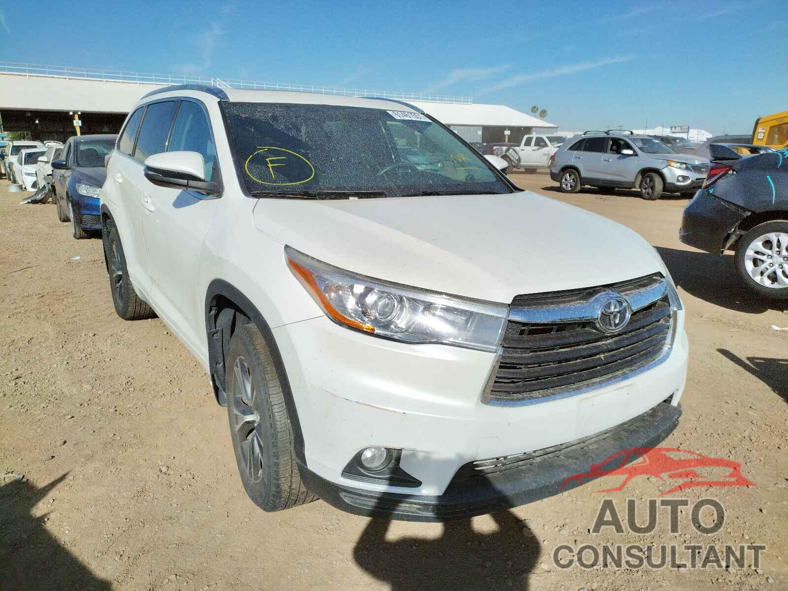 TOYOTA HIGHLANDER 2016 - 5TDJKRFH2GS258771