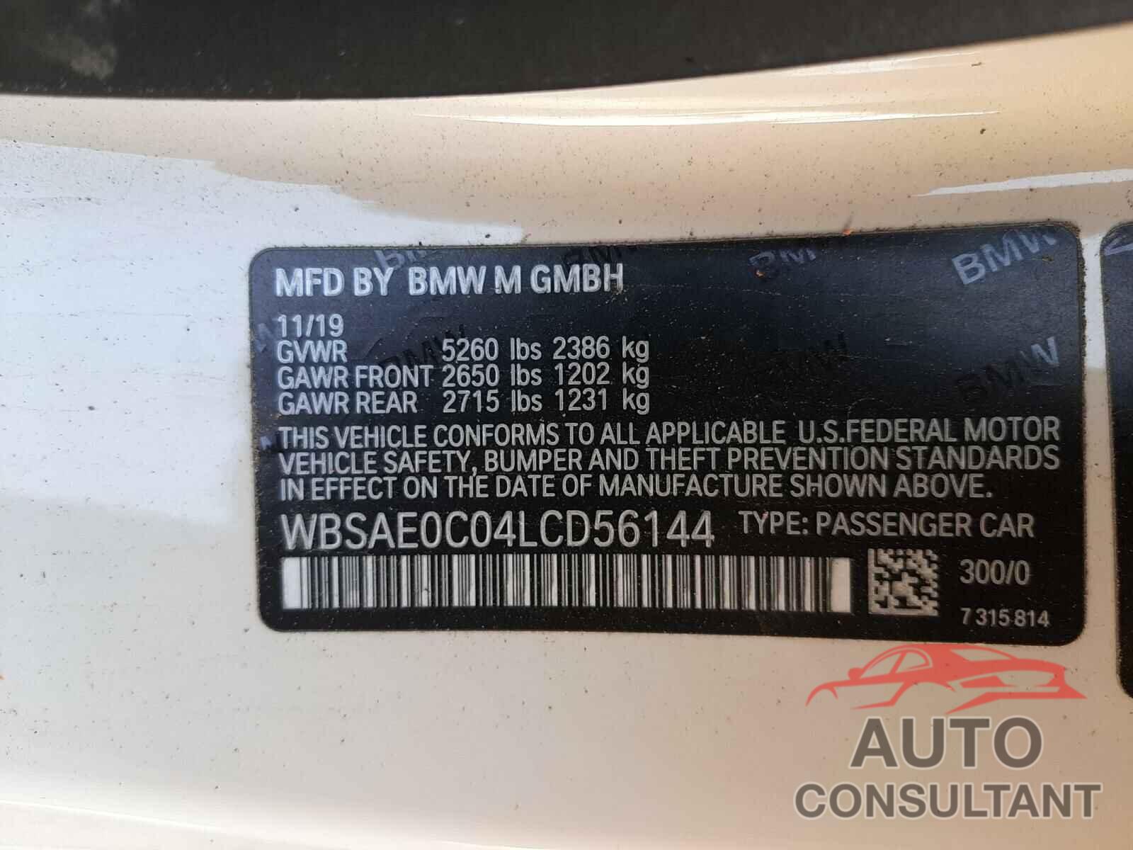 BMW M8 2020 - WBSAE0C04LCD56144