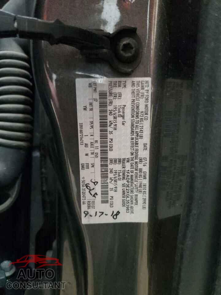 FORD FOCUS 2016 - 1FADP3E2XGL353983