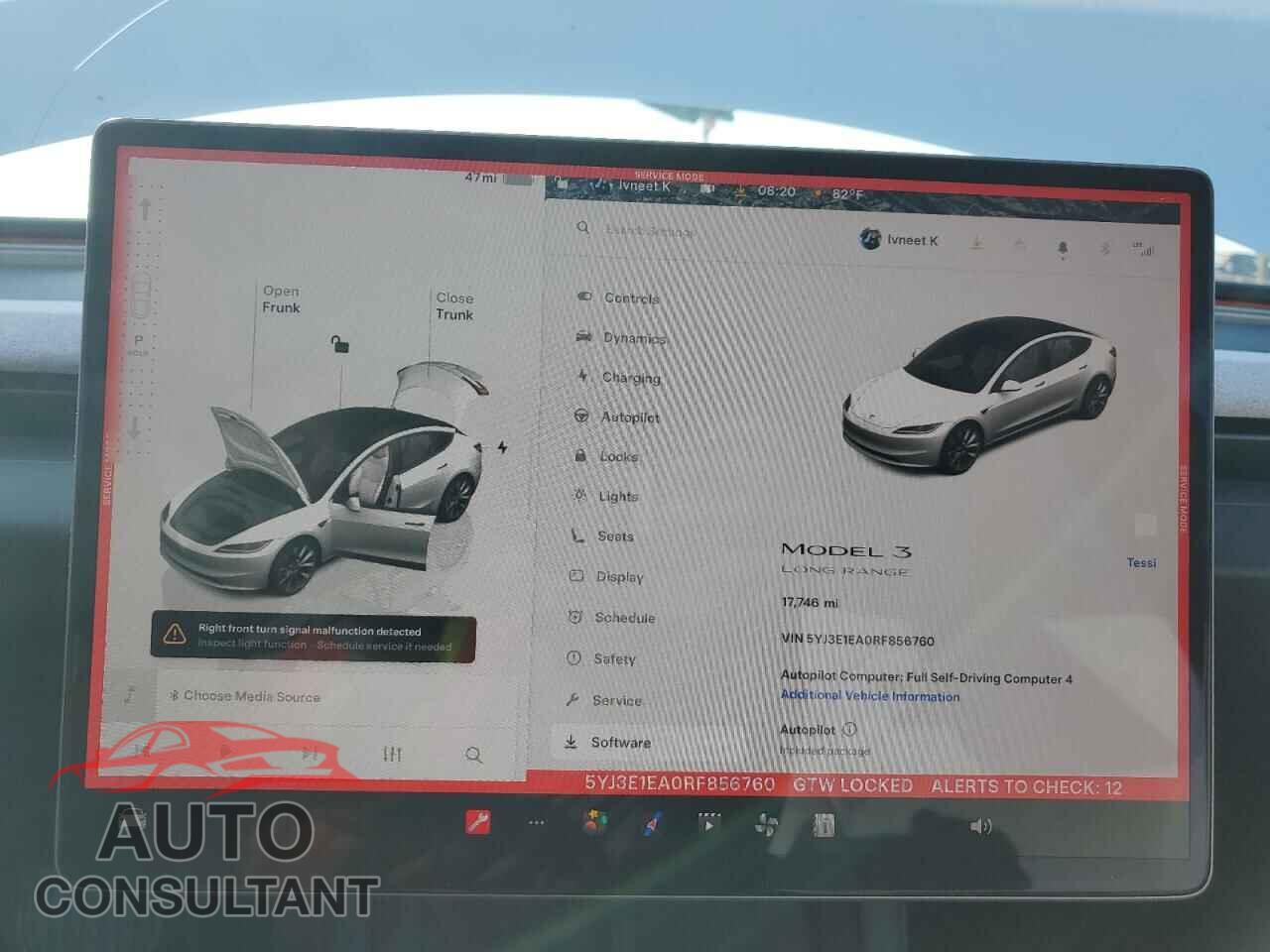 TESLA MODEL 3 2024 - 5YJ3E1EA0RF856760