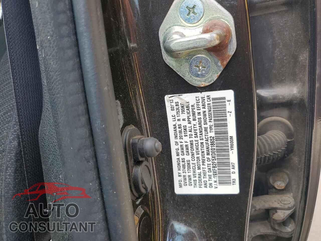 HONDA CIVIC 2013 - 19XFB2F5XDE018652