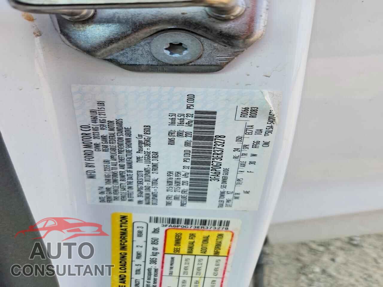 FORD FUSION 2014 - 3FA6P0G73ER373278
