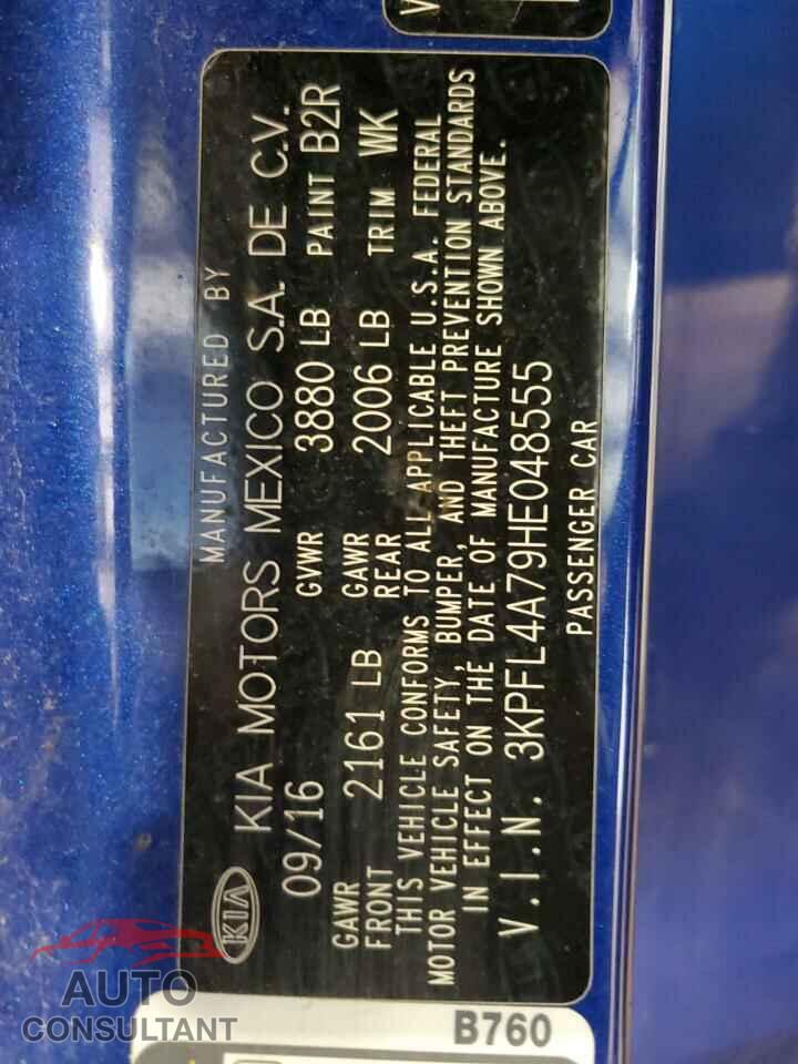 KIA FORTE 2017 - 3KPFL4A79HE048555