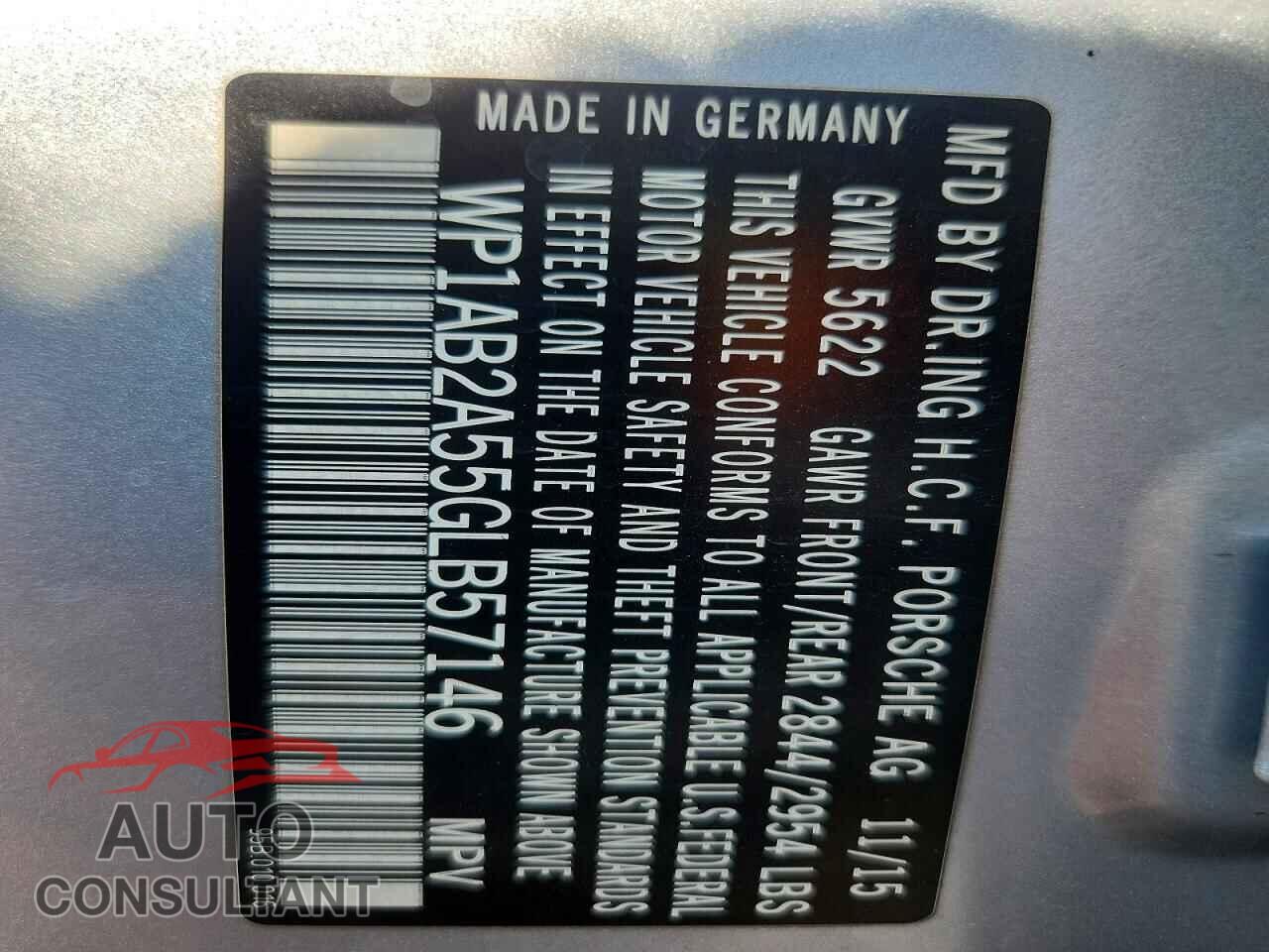 PORSCHE MACAN 2016 - WP1AB2A55GLB57146