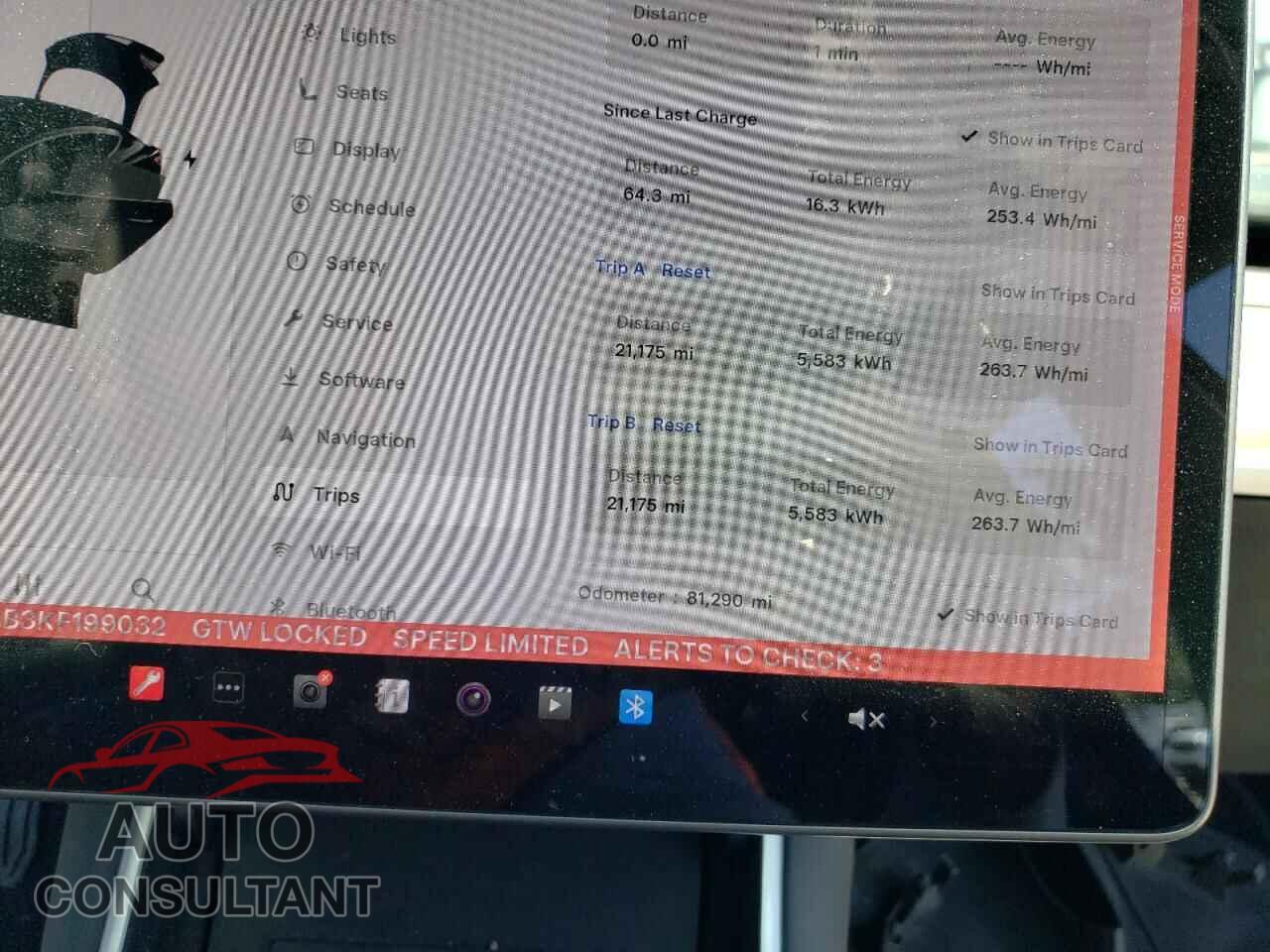 TESLA MODEL 3 2019 - 5YJ3E1EB3KF199032