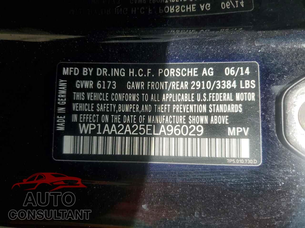 PORSCHE CAYENNE 2014 - WP1AA2A25ELA96029