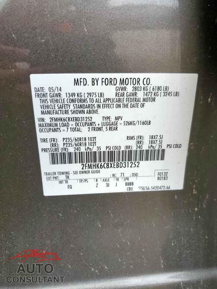 FORD FLEX 2014 - 2FMHK6C8XEBD31252