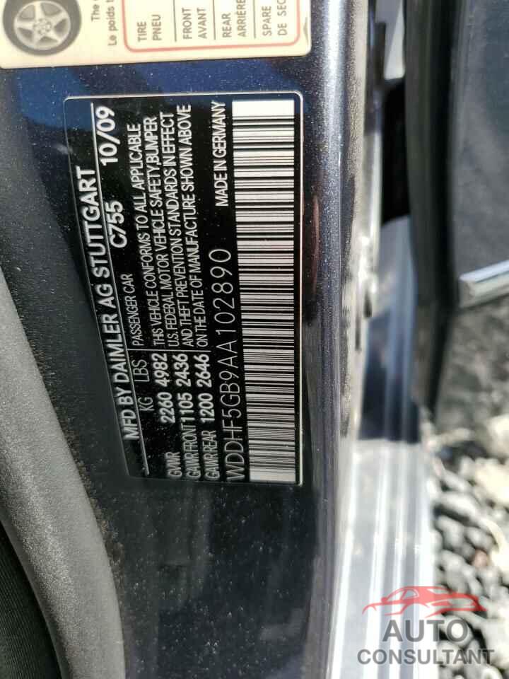 MERCEDES-BENZ E-CLASS 2010 - WDDHF5GB9AA102890