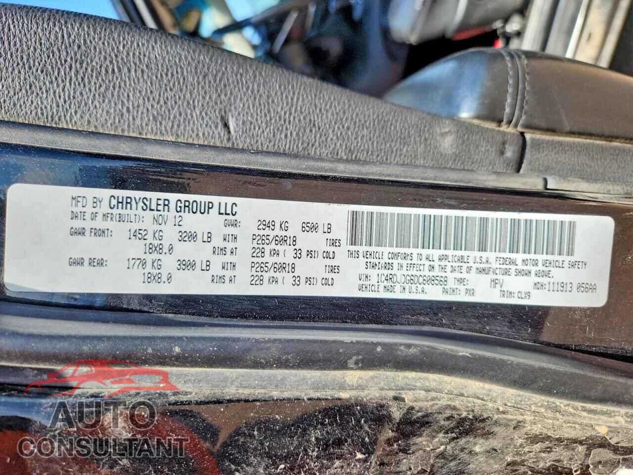 DODGE DURANGO 2013 - 1C4RDJDG6DC608568